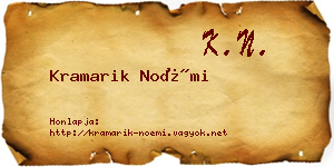Kramarik Noémi névjegykártya